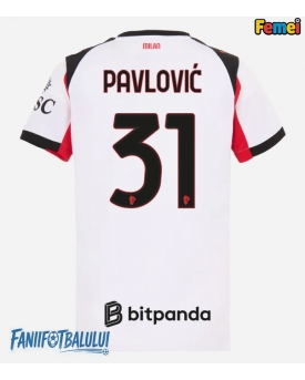 AC Milan Strahinja Pavlovic #31 Tricou Fotbal Replică 2025-26 Femei Deplasare